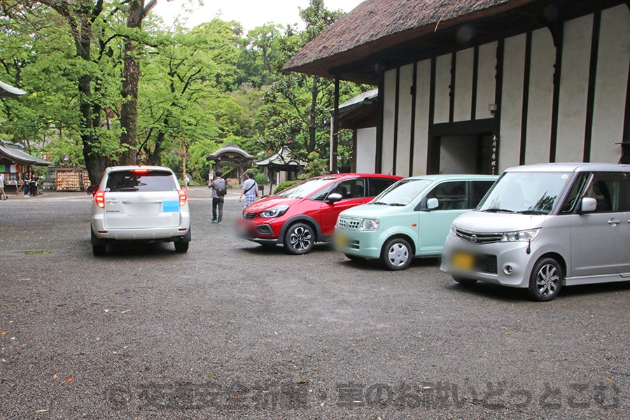 深大寺 参拝者用駐車スペース＝車両祈願駐車スペースの様子